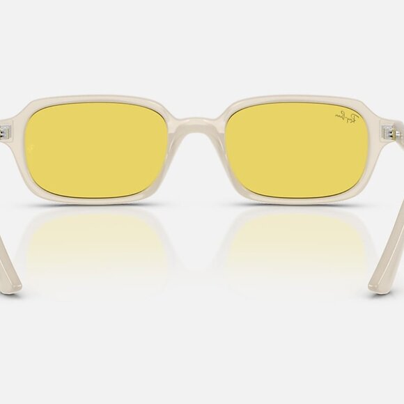 NEW Ray-Ban Zuri Bio-Based Sunglasses in Polished Cloudy Warm White/Yellow Lens main image 5